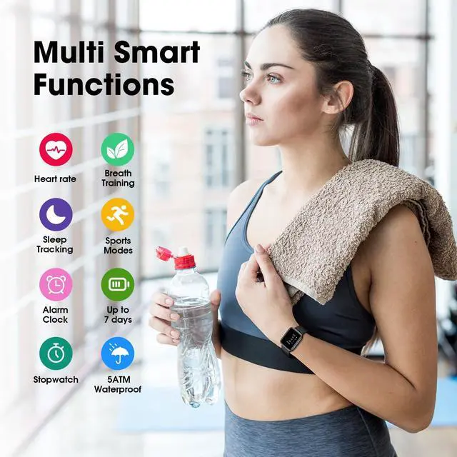 Alt view image 3 of 7 - LIVIKEY Fitness Tracker Watch with Heart Rate Monitor, Activity Tracker with Pedometer, Sleep Monitor, Calories & Step Counter, IP68 Waterproof Smart Watches for Women Men Fitness Watch for Sports