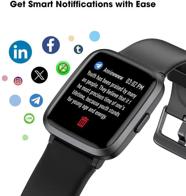 Alt view image 5 of 7 - LIVIKEY Fitness Tracker Watch with Heart Rate Monitor, Activity Tracker with Pedometer, Sleep Monitor, Calories & Step Counter, IP68 Waterproof Smart Watches for Women Men Fitness Watch for Sports