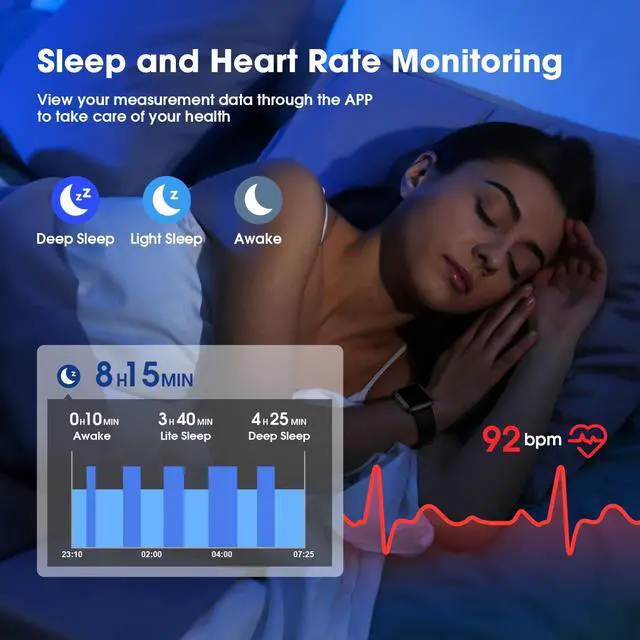 Alt view image 7 of 7 - LIVIKEY Fitness Tracker Watch with Heart Rate Monitor, Activity Tracker with Pedometer, Sleep Monitor, Calories & Step Counter, IP68 Waterproof Smart Watches for Women Men Fitness Watch for Sports