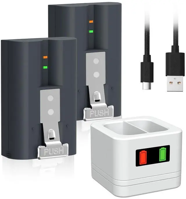 Main image of _Mega Brand 2 Pack Replacement for Ring Battery with Charger Station, 6040mAh Rechargeable Ring Doorbell Battery Compatible with Video Doorbell 2/3/4/3plus, Stick Up Camera, Spotlight and Peephole Cam