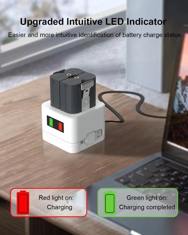 Alt view image 5 of 7 - _Mega Brand 2 Pack Replacement for Ring Battery with Charger Station, 6040mAh Rechargeable Ring Doorbell Battery Compatible with Video Doorbell 2/3/4/3plus, Stick Up Camera, Spotlight and Peephole Cam