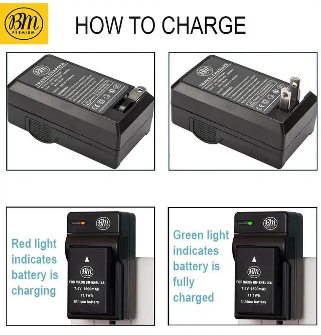 Alt view image 4 of 7 - _Mega Brand Pack of 2 EN-EL14A Batteries and Charger for Nikon D3100, D3200, D3300, D3400, D3500, D5100, D5200, D5300, D5500, D5600, DF, Coolpix P7000, P7100, P7700 Digital SLR Cameras