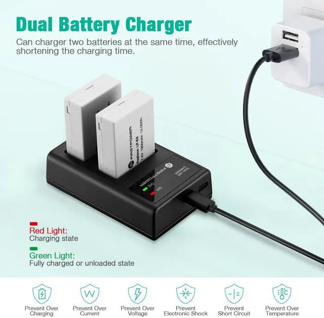 Alt view image 4 of 7 - _Mega Brand LP-E8 Battery and Dual USB Charger Compatible with Canon EOS Rebel T2i, T3i, T4i, T5i, EOS 550D, 600D, 650D, 700D, Kiss X4, Kiss X5, Kiss X6 Cameras