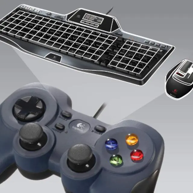 Alt view image 2 of 7 - _Mega Brand F310 Wired Gamepad Controller Console Like Layout 4 Switch D-Pad PC - Blue/Black