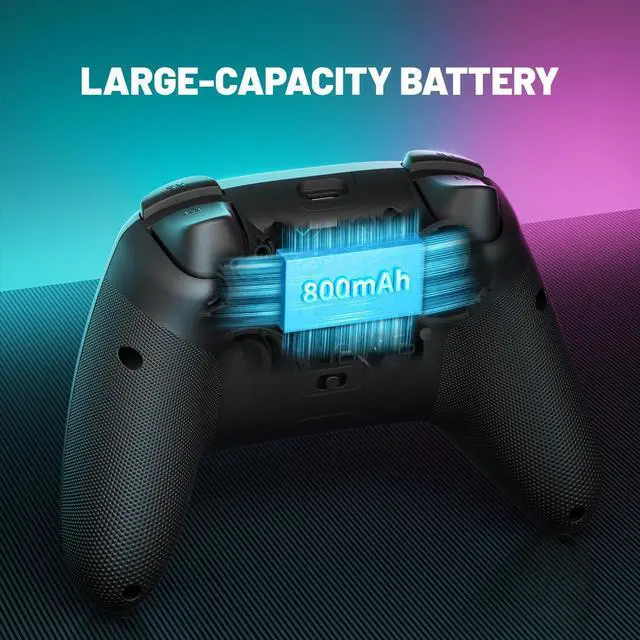 Alt view image 4 of 7 - _Mega Brand Wireless PC Gaming Controller - Hall Effect Joystick, 2.4G & Wired 1000Hz Polling Rate, 800mAh Battery, Adjustable Turbo/Vibration - for PC/Switch/iOS/Android