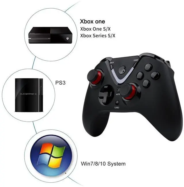 Alt view image 4 of 7 - _Mega Brand Wireless Game Controller with LED Lighting Compatible with Xbox One S/X, Xbox Series S/X Gaming Gamepad, Remote Joypad with 2.4G Wireless Adapter, Rechargeable Battery
