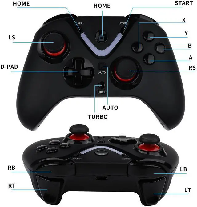 Alt view image 2 of 7 - _Mega Brand Wireless Game Controller with LED Lighting Compatible with Xbox One S/X, Xbox Series S/X Gaming Gamepad, Remote Joypad with 2.4G Wireless Adapter, Rechargeable Battery
