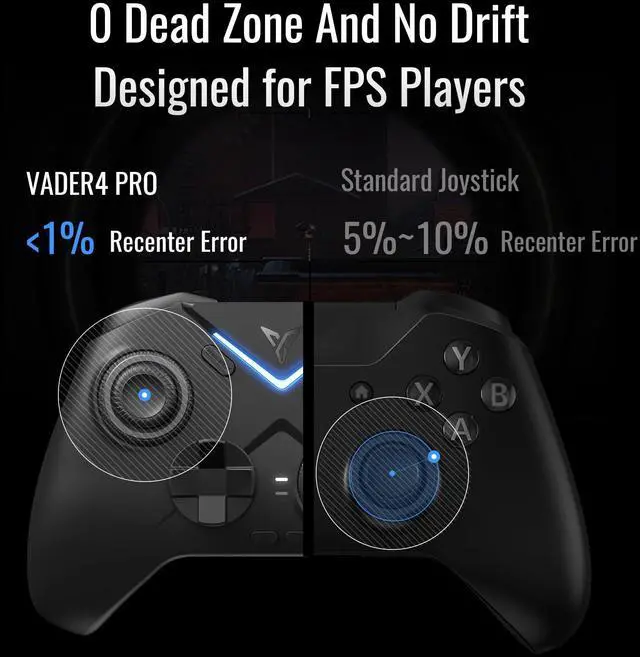 Alt view image 6 of 7 - _Mega Brand Vader 4 Pro Controller Force Adjustment Lever Joystick, Hall & Micro Triggers, 1000Hz Report Rate, 4-Motor Stereo Vibration, 800mAh, Multi-Platform for PC/NS/Android/TV (No Xbox/PS)