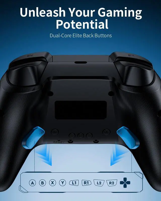 Alt view image 5 of 7 - _Mega Brand Wireless PC Gaming Controller for Switch 2 Pro/Steam Deck Controller with Paddles, Game Control with Hall Effect Joysticks & 2.4G Dongle, Black Bluetooth Gamepad for Windows/Android/iPhone