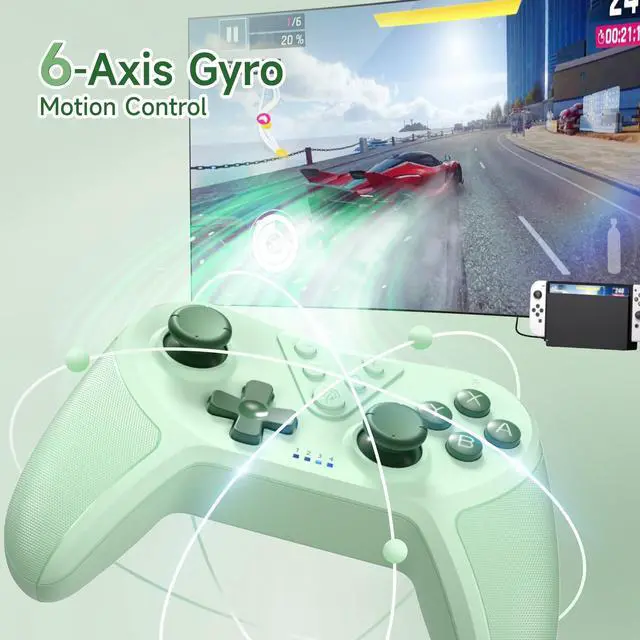 Alt view image 4 of 7 - _Mega Brand Wireless Pro Controller for Switch/Switch Lite/Switch OLED, T37 Wireless Switch Controller with 6-Axis Gyro, Motion Support, Adjustable Dual Turbo, Enhanced Switch Remote Gamepad
