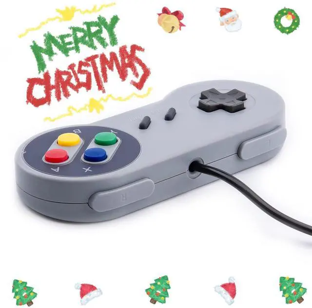 Alt view image 2 of 7 - _Mega Brand Game Controller, Retro USB Controller for PC Gaming, Super Classic Wired Game Emulator Controller for PC, Raspberry Pi, Windows,Mac,Liunx, Android (Grey, 2 Pack)