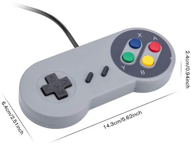 Alt view image 4 of 7 - _Mega Brand Game Controller, Retro USB Controller for PC Gaming, Super Classic Wired Game Emulator Controller for PC, Raspberry Pi, Windows,Mac,Liunx, Android (Grey, 2 Pack)