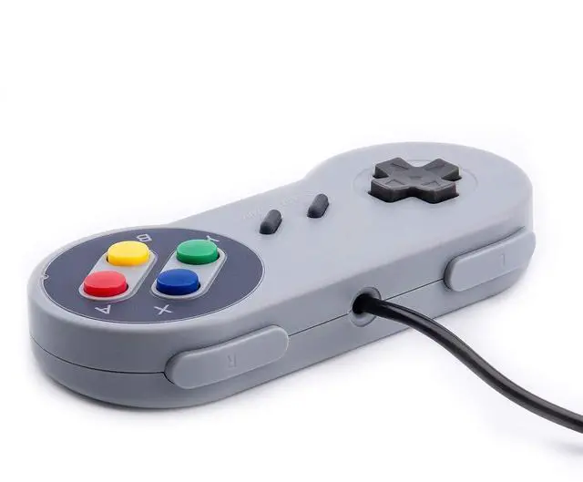 Alt view image 6 of 7 - _Mega Brand Game Controller, Retro USB Controller for PC Gaming, Super Classic Wired Game Emulator Controller for PC, Raspberry Pi, Windows,Mac,Liunx, Android (Grey, 2 Pack)