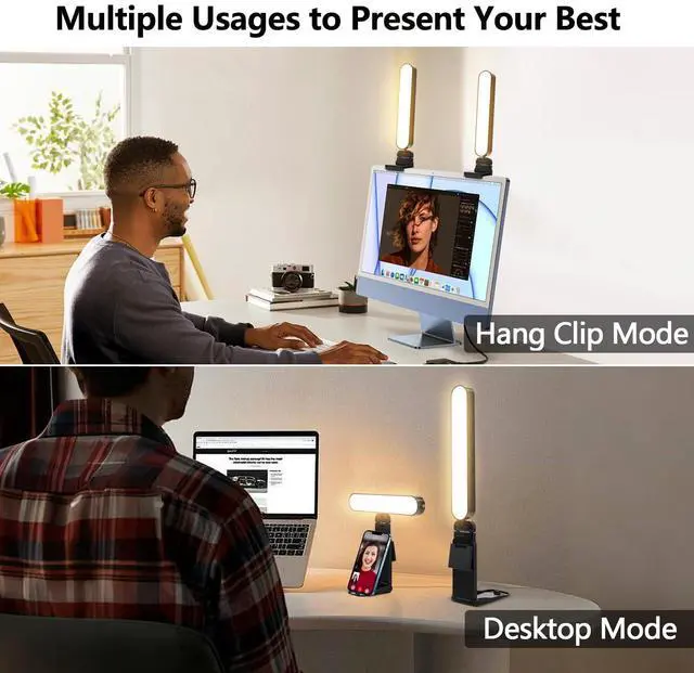 Alt view image 3 of 6 - _Mega Brand Dual-lamp Video Conference Lighting, LED Streaming Light with Remote and Touch Control, Zoom Lighting for Computer,Webcam Laptop Monitor Ring Light for Video Calls/Meetings/Video Recording
