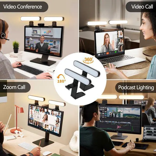 Alt view image 5 of 6 - _Mega Brand Dual-lamp Video Conference Lighting, LED Streaming Light with Remote and Touch Control, Zoom Lighting for Computer,Webcam Laptop Monitor Ring Light for Video Calls/Meetings/Video Recording