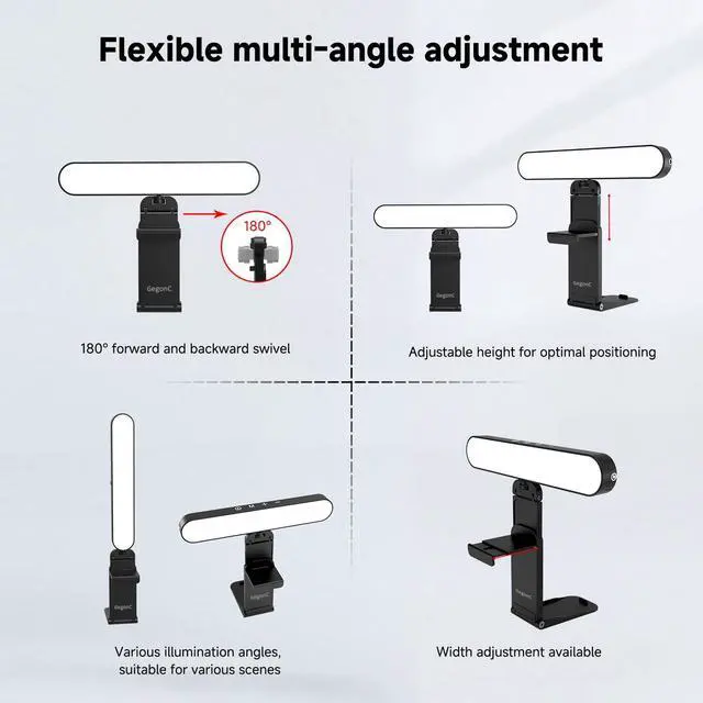 Alt view image 6 of 7 - _Mega Brand Dual-Lamp Video Conference Lighting Kit, Webcam Monitor Light with Remote and Touch Control, Zoom Lighting for Computer, Light for Laptop/Podcast/Streaming/Video Calls/Meetings_Mega Brand