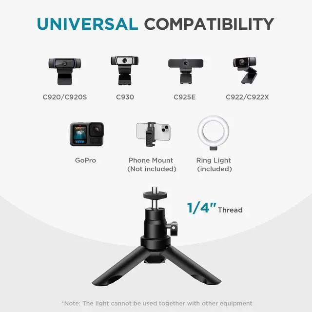 Alt view image 6 of 7 - Video Conference Light, 5" 60 LED On-Camera Video Lights for Monitor Desk LED Streaming Lighting with Desk Tripod Selfie Zoom Lighting for Computer Camera Webcam Laptop Podcast, Recording