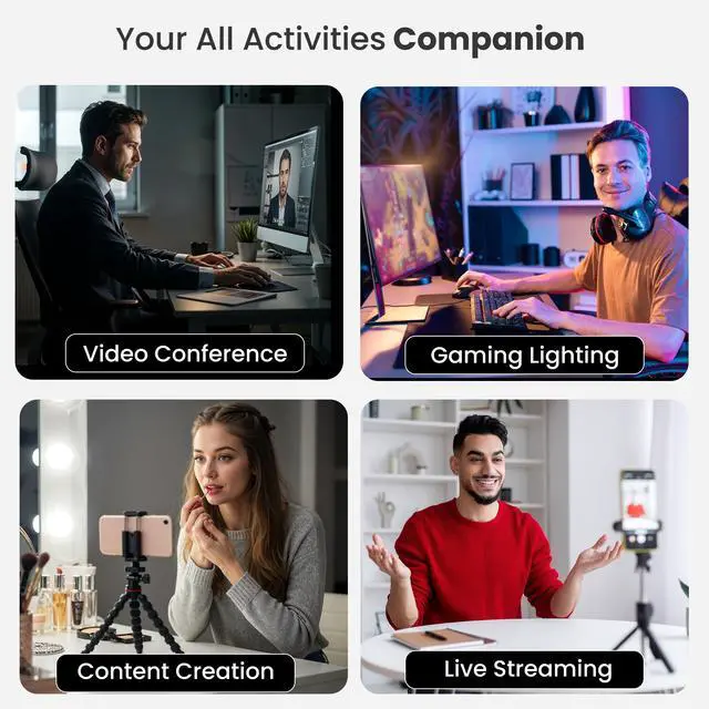 Alt view image 3 of 7 - _Mega Brand Dual-Lamp Zoom Lighting for Computer - Video Conference Lighting with Remote and Touch Control, Monitor Bar for Calls and Meetings, Laptop Led Streaming Webcam Light for Recording