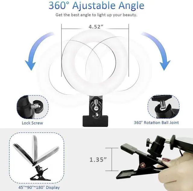 Alt view image 7 of 7 - _Mega Brand Video Conference Lighting Kit, Ring Light for Monitor Clip On,for Remote Working, Distance Learning,Zoom Call, Self Broadcasting and Live Streaming, Computer Laptop Video Conferencing