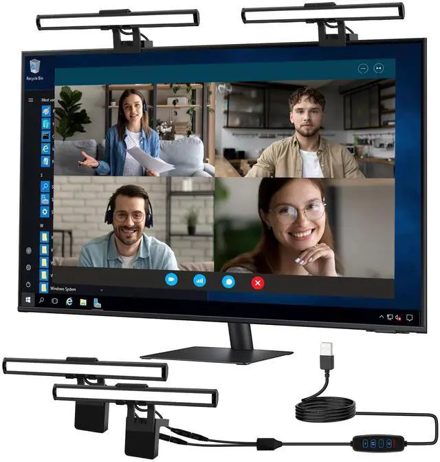 Main image of _Mega Brand Video Conference Lighting - Webcam Light for Streaming, 3 Color Adjustable & Anti-Blue-Light, LED Monitor Laptop Light for Zoom Calls, Video Conference, Online Class, Live Streaming