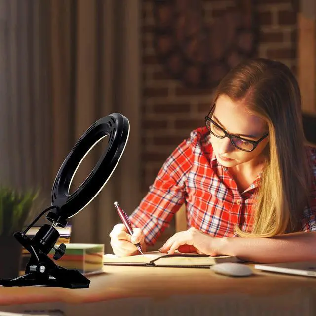 Alt view image 4 of 7 - _Mega Brand Ring Light Video Conference Lighting Kit 3200k-6500K Dimmable Led Clip on Computer Monitor Laptop Phone for Content Creator(YouTube/TikTok/Twitch)Makeup,Conference,Selfie,Video,Vlog(Black)