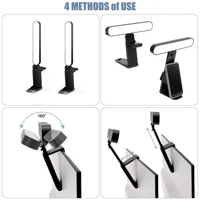 Alt view image 4 of 7 - _Mega Brand Video Conference Lighting, Webcam Monitor Light Bar with Touch and Remote Control, LED Laptop Light for Video Conferencing with Adjustable Brightness and Color Settings, Double Kit