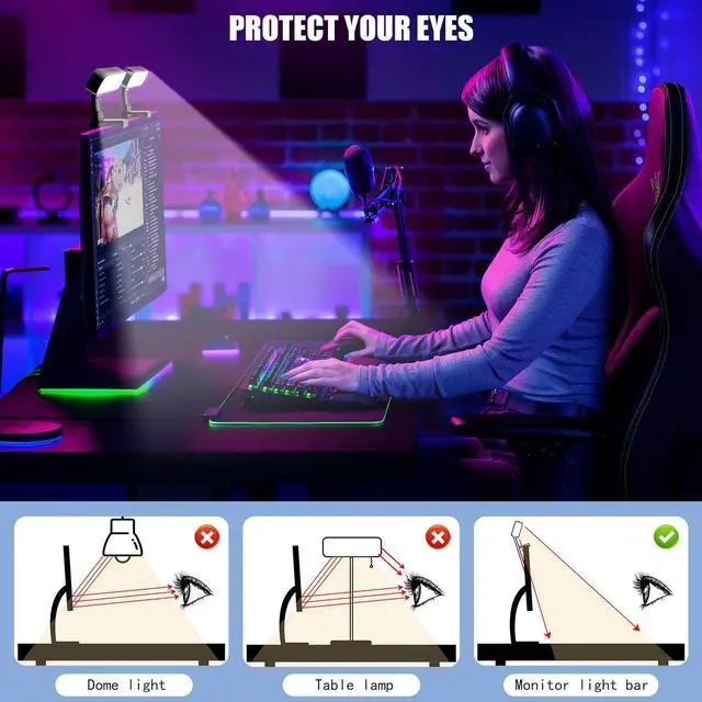 Alt view image 6 of 7 - _Mega Brand Video Conference Lighting, Webcam Monitor Light Bar with Touch and Remote Control, LED Laptop Light for Video Conferencing with Adjustable Brightness and Color Settings, Double Kit