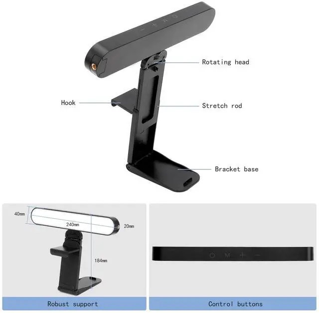Alt view image 7 of 7 - _Mega Brand Video Conference Lighting, Webcam Monitor Light Bar with Touch and Remote Control, LED Laptop Light for Video Conferencing with Adjustable Brightness and Color Settings, Double Kit