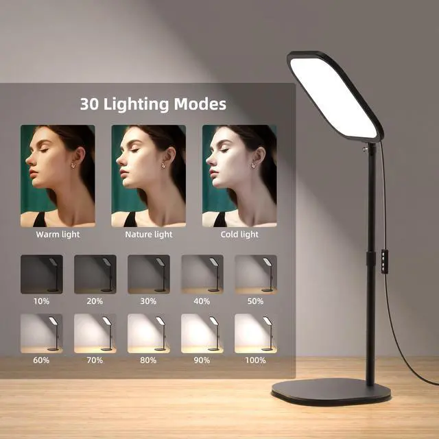 Alt view image 3 of 7 - _Mega Brand 10in Zoom Lighting for Computer,Full-Screen LED Video Conference Light,Desk Ring Light with Stand and Phone Holder for Video Call,Webcam,Home Office,Podcast,Online Meeting,Live Streaming