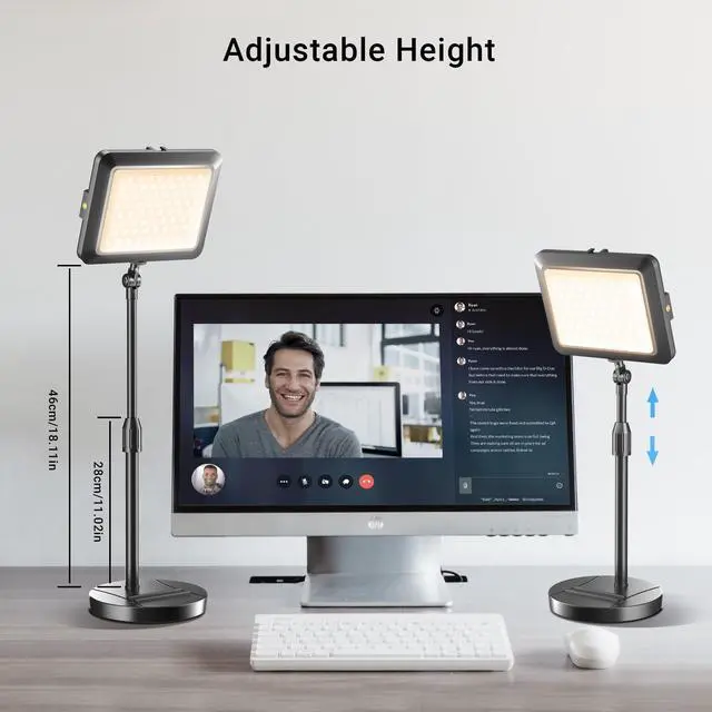 Alt view image 5 of 7 - _Mega Brand Video Conference Light for Computer, Soft Zoom Lighting for Laptop Webcam Home Office, Dimmable Desk Ring Lamp with Stand for Video Calls, Meeting, Conferencing, Streaming
