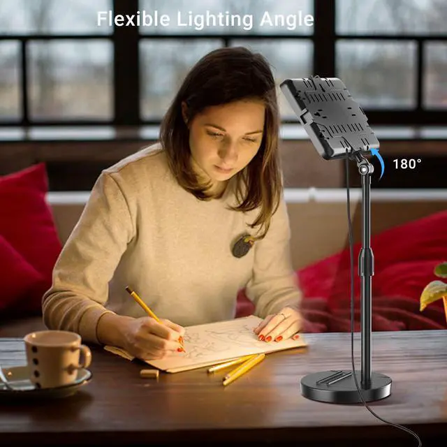 Alt view image 4 of 7 - _Mega Brand Video Conference Light for Computer, Soft Zoom Lighting for Laptop Webcam Home Office, Dimmable Desk Ring Lamp with Stand for Video Calls, Meeting, Conferencing, Streaming