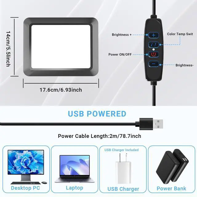Alt view image 6 of 7 - _Mega Brand Video Conference Light for Computer, Soft Zoom Lighting for Laptop Webcam Home Office, Dimmable Desk Ring Lamp with Stand for Video Calls, Meeting, Conferencing, Streaming