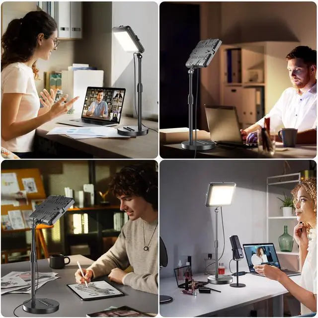 Alt view image 7 of 7 - _Mega Brand Video Conference Light for Computer, Soft Zoom Lighting for Laptop Webcam Home Office, Dimmable Desk Ring Lamp with Stand for Video Calls, Meeting, Conferencing, Streaming