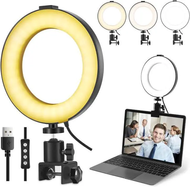 Main image of _Mega Brand Video Conference Lighting Kit, Ring Light Clip on Laptop Monitor, 6" Dimmable LED Circle Selfie Light for Zoom Meeting/Remote Working/Zoom Calls/Live Streaming/Video Recording