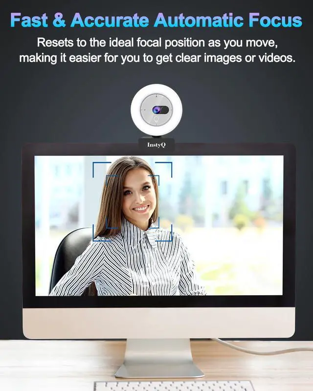 Alt view image 5 of 7 - _Mega Brand Webcam with Microphone, 2K Web Cam for PC/Desktop Computer/Laptop/MAC, Privacy Cover & Light, USB Plug and Play, Streaming Camera for Zoom/Skype/Teams/Video Calling/Studying and Conference