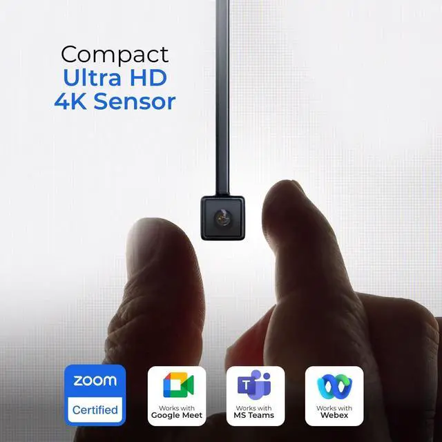Alt view image 4 of 7 - _Mega Brand Pro 4K HD Webcam with Eye Contact, Noise Cancelling Mic, Plug and Play USB for Mac & PC Zoom Certified, Works with Teams, Meet, Streaming, and Video Calls
