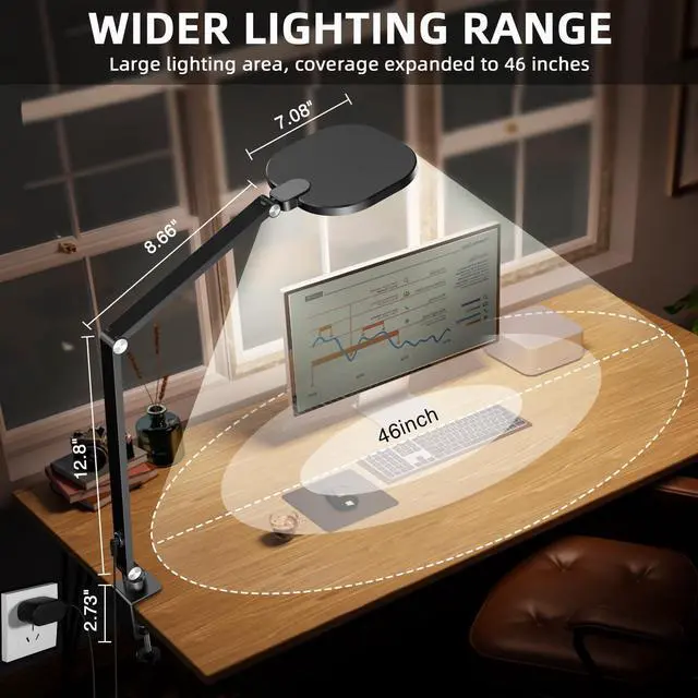 Alt view image 6 of 7 - _Mega Brand 2 Packs Video Conference Light for Computer,15W _Mega Brand Desk Light for Zoom Calls Meeting with C-Clamp&Metal Swing Arm,Podcast Lighting Kit with Remote,Memory&Timing CRI95