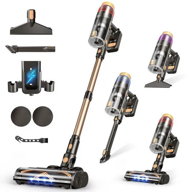 Main image of _Mega Brand Cordless Vacuum Cleaner,580W 48KPA 70 Mins Vacuum Cleaners for Home,Self-Standing Stick Vacuum with Wall Mount Charge,Touch Screen,Ultra High-Power Brush for Pet Hair/Plush Carpet/Floor