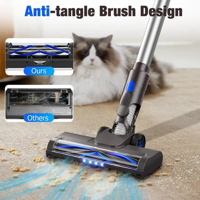 Alt view image 4 of 7 - Cordless Vacuum Cleaner, Upgraded 40Kpa Stick Vacuum Cleaners for Home, 8 in 1 Lightweight with Self-Standing, 1.5L Dust Cup & Anti-tangle, Rechargeable Vacuum for Hard Floors Carpets Pet Hair