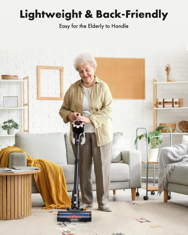 Alt view image 7 of 7 - _Mega Brand Cordless Vacuum Cleaner, 8-in-1 Lightweight Stick Vacuum with 45mins Runtime, Powerful Suction, Rechargeable Cordless Vacuum for Carpet, Tile, Pet Hair, Hardwood Floors, Black