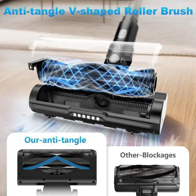 Alt view image 6 of 7 - _Mega Brand Cordless Vacuum Cleaner for Home, 40000Pa/450W Stick Vacuum with Charging Wall Dock, Anti-Tangle, Lightweight Handheld Vacuum for Pet Hair, Hard Floor, Carpet, V450