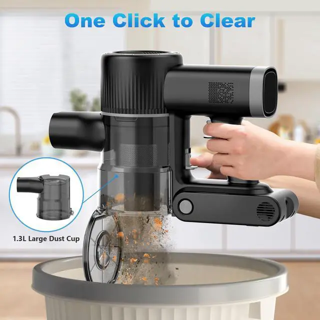 Alt view image 5 of 7 - _Mega Brand Cordless Vacuum Cleaner for Home, 40000Pa/450W Stick Vacuum with Charging Wall Dock, Anti-Tangle, Lightweight Handheld Vacuum for Pet Hair, Hard Floor, Carpet, V450