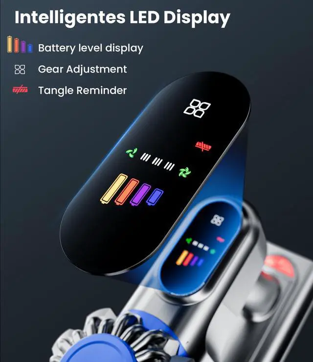 Alt view image 4 of 7 - _Mega Brand Cordless Vacuum Cleaner,500W/40Kpa Vacuum Cleaners for Home,60Mins Stick Vacuum with LED Display,Anti-Tangle&Wall Mount Charging,8 in 1 Lightweight Vacuum for Hard Floors Carpet Pet Hair
