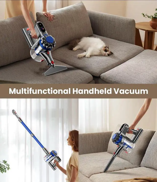 Alt view image 7 of 7 - _Mega Brand Cordless Vacuum Cleaner,500W/40Kpa Vacuum Cleaners for Home,60Mins Stick Vacuum with LED Display,Anti-Tangle&Wall Mount Charging,8 in 1 Lightweight Vacuum for Hard Floors Carpet Pet Hair