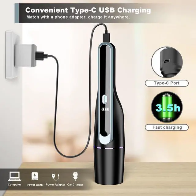 Alt view image 6 of 7 - _Mega Brand Handheld Vacuum Cordless - Car Vacuum with Brushless Motor & 14000Pa Powerful Suction, 1.2lbs Lightweight, LED Light, Slim Mini Vacuum Cleaner for Car Home Office Pet