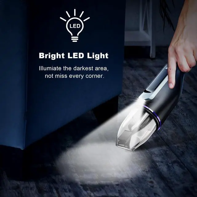 Alt view image 7 of 7 - _Mega Brand Handheld Vacuum Cordless - Car Vacuum with Brushless Motor & 14000Pa Powerful Suction, 1.2lbs Lightweight, LED Light, Slim Mini Vacuum Cleaner for Car Home Office Pet