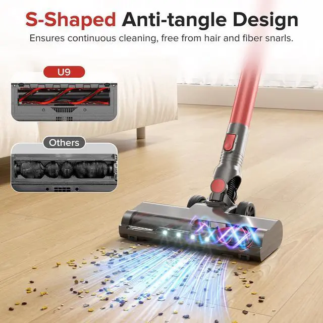 Alt view image 3 of 7 - Cordless Vacuum Cleaner with Self-Standing, Powerful Stick Vacuum Cleaners for Home, 8-in-1 Lightweight Rechargeable Vacuum, 7-Layer Filtration,Ideal for Carpet, Pet Hair, Hardwood Floors