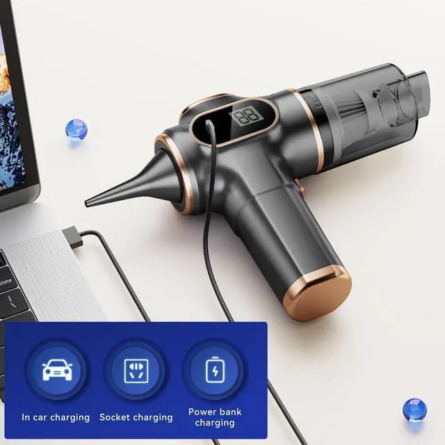 Alt view image 3 of 4 - _Mega Brand Portable Car Vacuum Cordless Mini Handheld Vacuums Cleaner Rechargeable with LCD Display and Multi-Nozzles, High Power Hand held Cleaners for Car, Home, Office, Sofa, Pet Hair,Keyboard