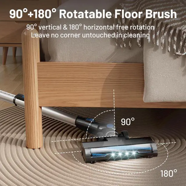 Alt view image 6 of 7 - _Mega Brand Cordless Vacuum Cleaner with Self-Standing, LED Screen Stick Vacuum Cleaners for Home, Lightweight Powerful Suction Vacuum,6-in-1 Rechargeable Vacuum for Carpets,Pet Hair,Hardwood Floors