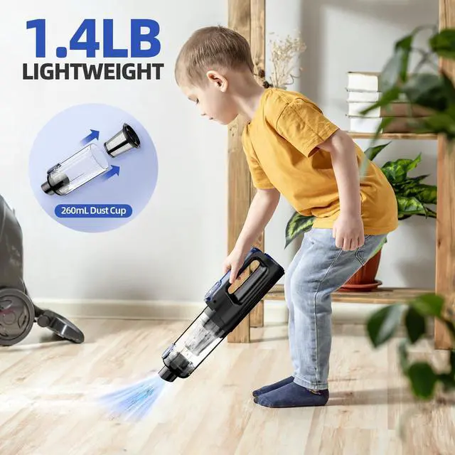 Alt view image 7 of 7 - _Mega Brand Car Vacuum Portable Cordless,18000Pa 2 in 1 Vacuum Cleaner&Air Duster,130W Brushless Motor Handheld Vacuum Cordless with 7800mAh Battery,LED Light,Multi-Nozzles for Car,Home,Office, Pet